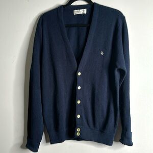 Christian Dior midnight blue sweater cardigan size large vintage